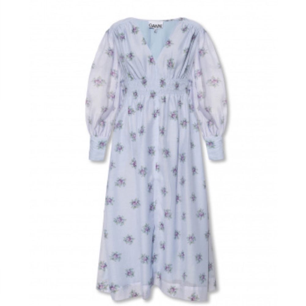 Ganni blue floral dress size 2 excellent condition smoke and pet free